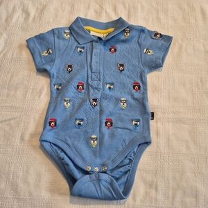 Jo Jo Maman Bebe boys 12-18 months embroidered dog body suit NWOT